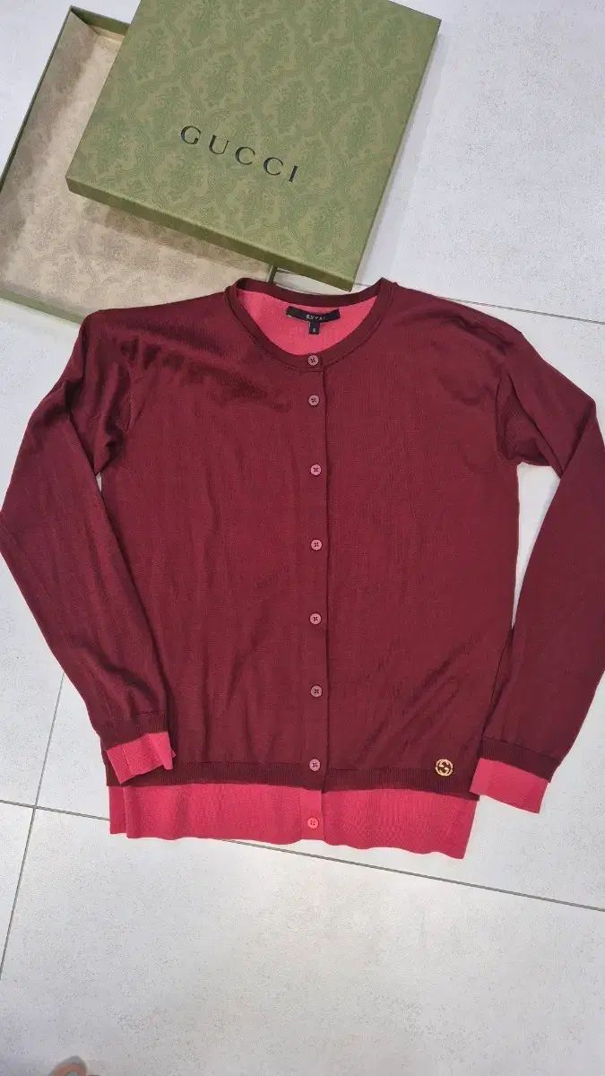 グッチ ウール ツートーン カーディガン