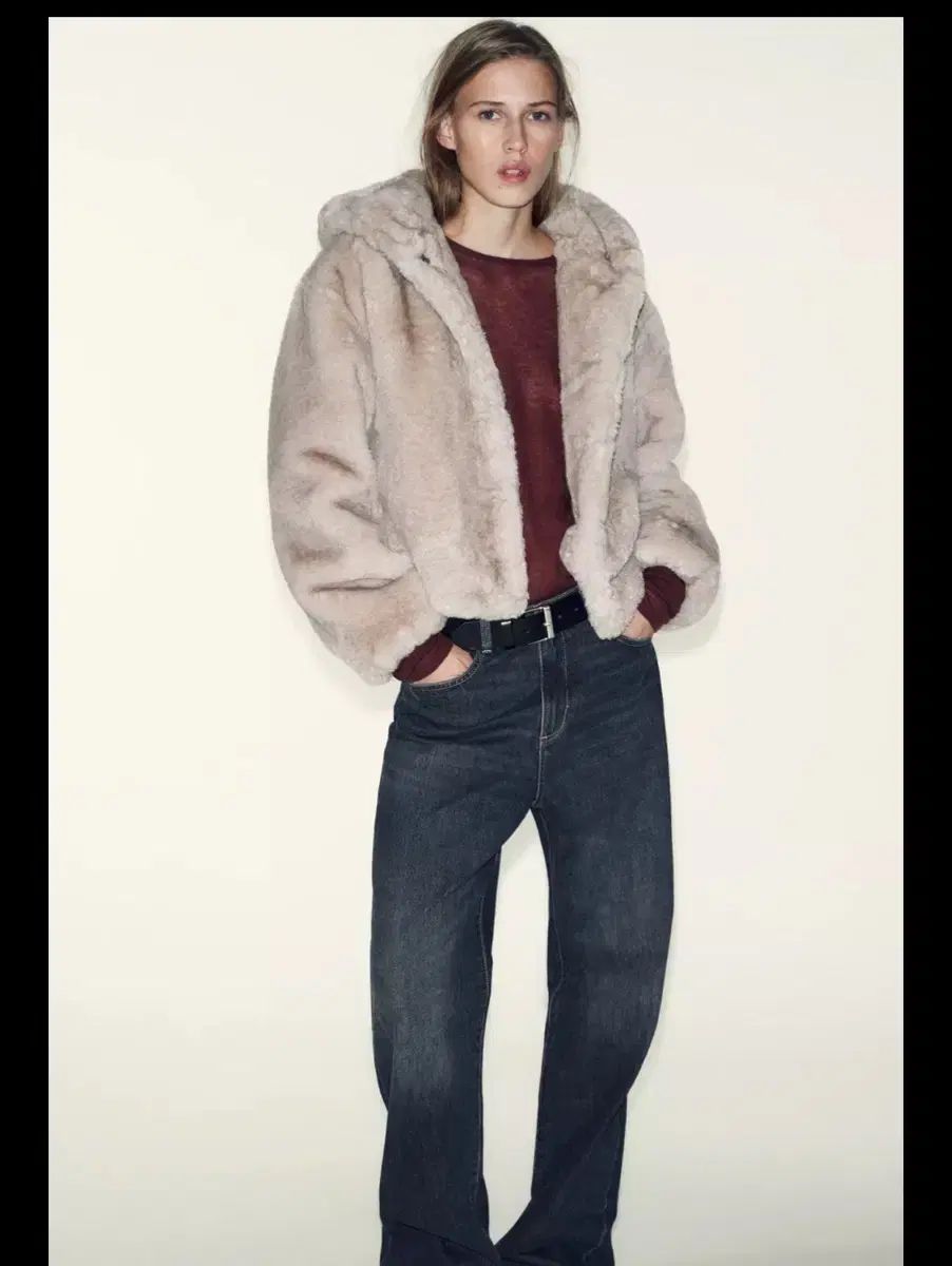 ザラ フード フェイクファー ショートコート xs