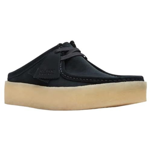 クラークス ワラビー カップ ロー ミュール シューズ ブラック スエード カジュアル メンズ 男性用 LO m