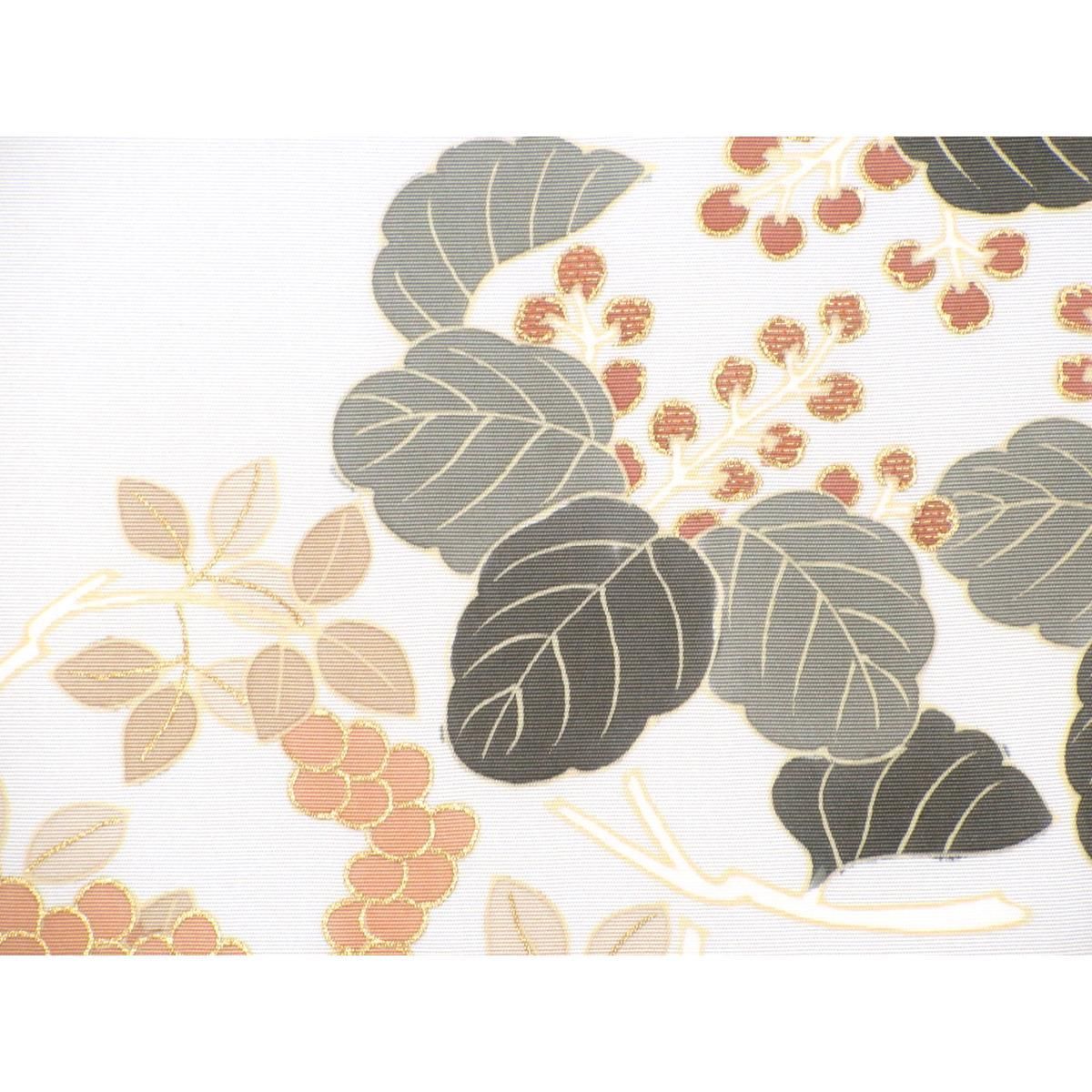 ♥品 名古屋帯 塩瀬染帯 刺繍入り