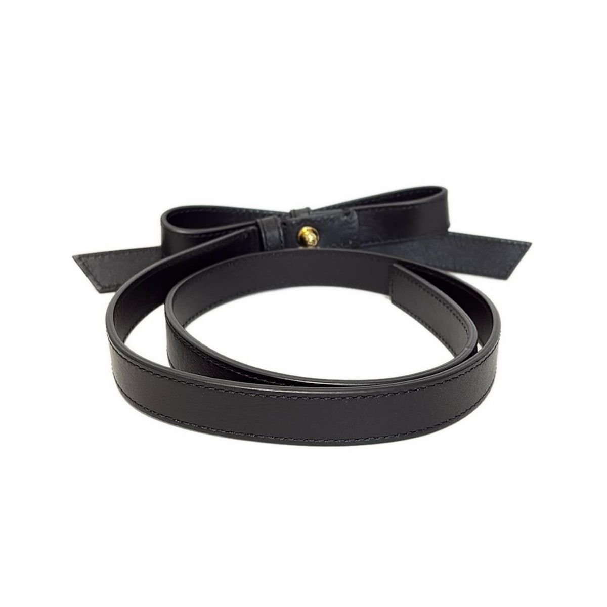 FENDI フェンディ ベルト 黒 リボン レザー