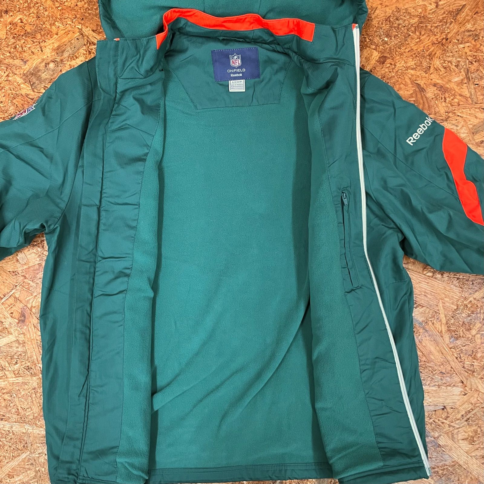 NFL オフィシャル Reebok MIAMI DOLPHINS フーデッドジップアップ 