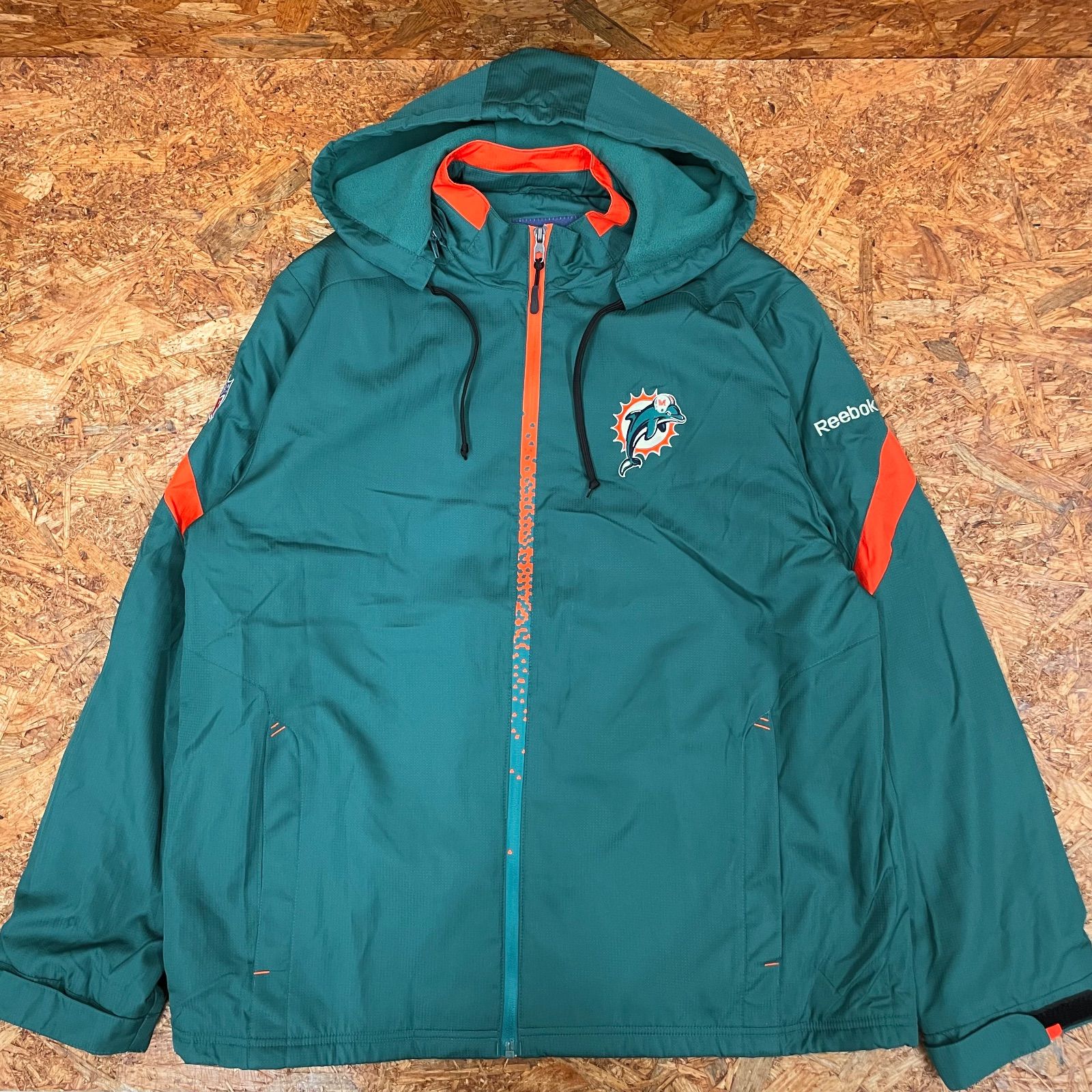 NFL オフィシャル Reebok MIAMI DOLPHINS フーデッドジップアップ