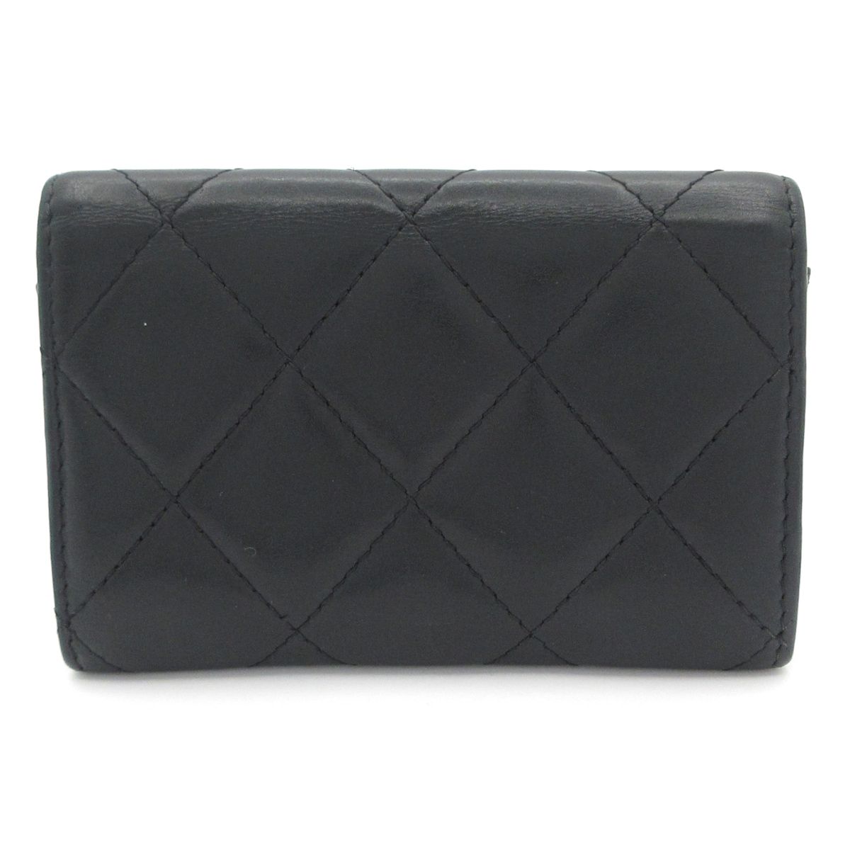 CHANEL シャネル 名刺入れ カンボンライン A 50081 黒 レザー ラムスキン