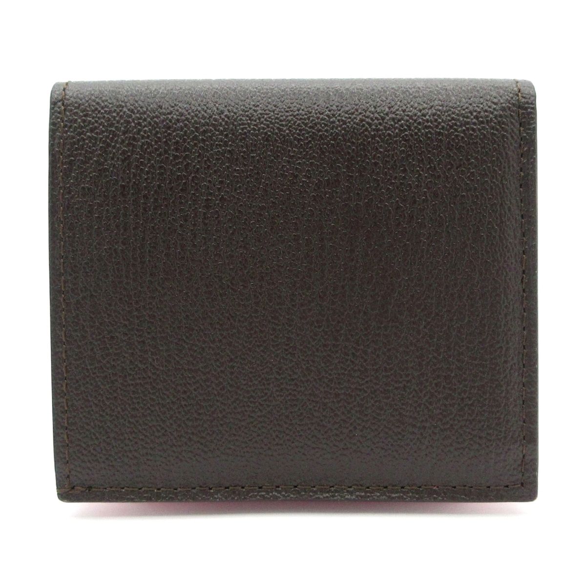 L arcobaleno ラルコバレーノ 2つ折り財布 ダークブラウン ピンク レザー