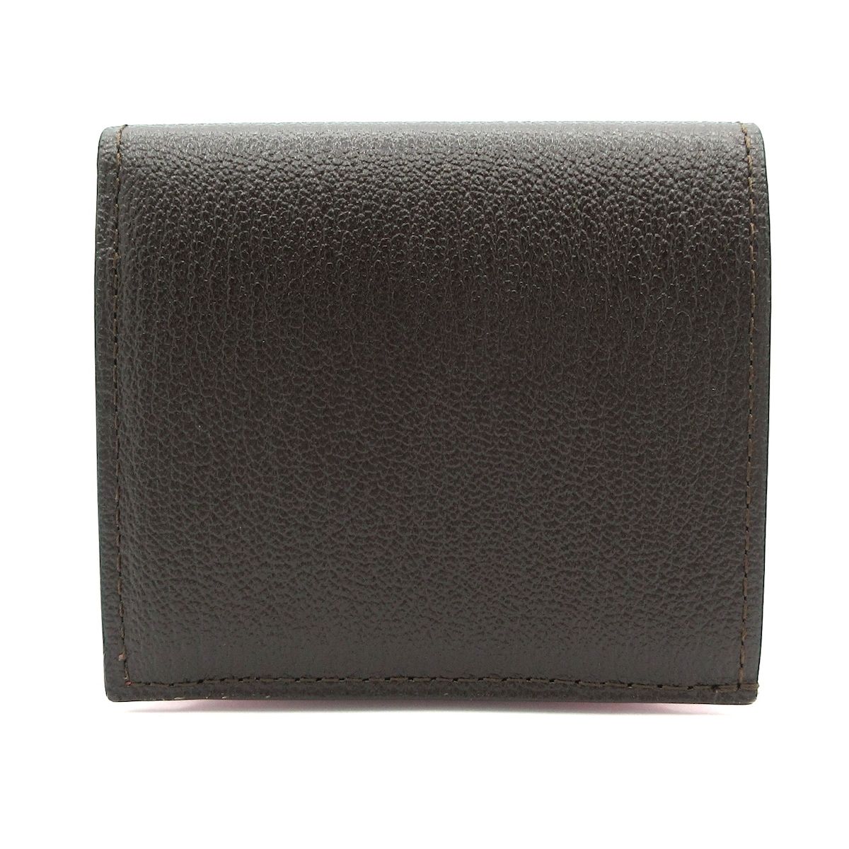 L arcobaleno ラルコバレーノ 2つ折り財布 ダークブラウン ピンク レザー