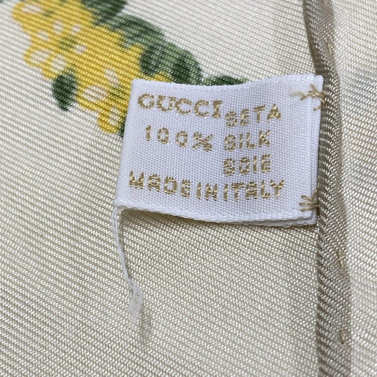  GUCCI グッチ スカーフ アイボリー グリーン マルチ フローラ バンダナ スカーフ 小物