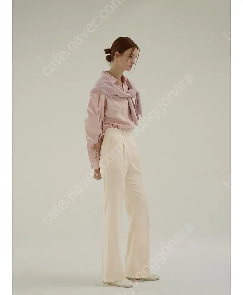 UMER ベルサーティ スラックス SS クリーム サーモンピンク