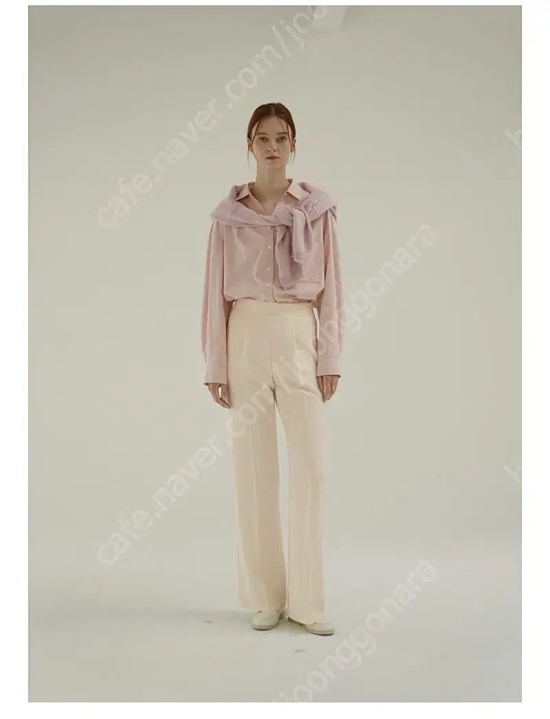 UMER ベルサーティ スラックス SS クリーム サーモンピンク