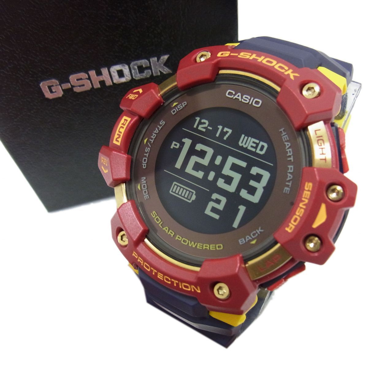 CASIO G SHOCK FCバルセロナ Matchday コラボ SQUAD 腕時計 デジタル ソーラー 心拍計 GPS搭載 タフスマートウォッチ メンズ