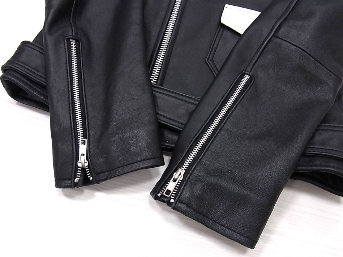 定価54,780円☆MANIERA マニエラ 羊革 ラムレザー ダブル ライダース