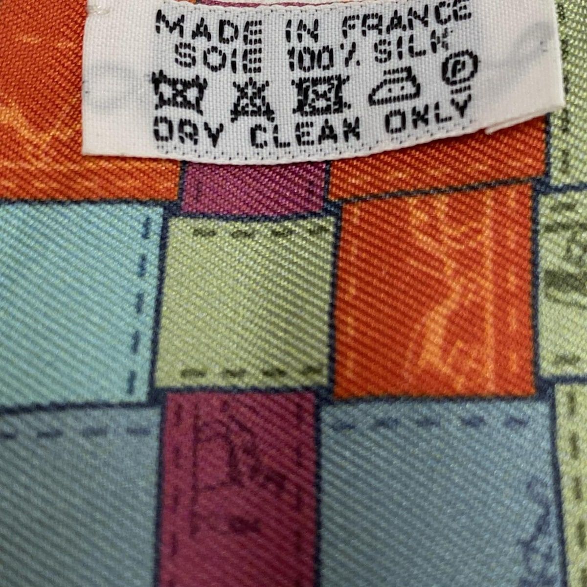 HERMES(エルメス) スカーフ美品 ツイリー ブルーグリーン×オレンジ