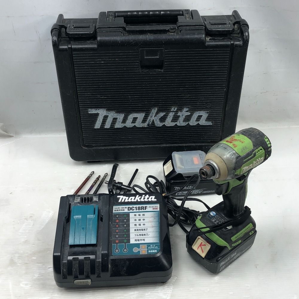 MAKITA マキタ 締め付け工具 インパクトドライバ 充電器 充電池 ケース付 グリーン