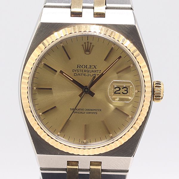 箱付 稼働 良品 ロレックス デイトジャスト YG×SS 17013 6251854 QZ