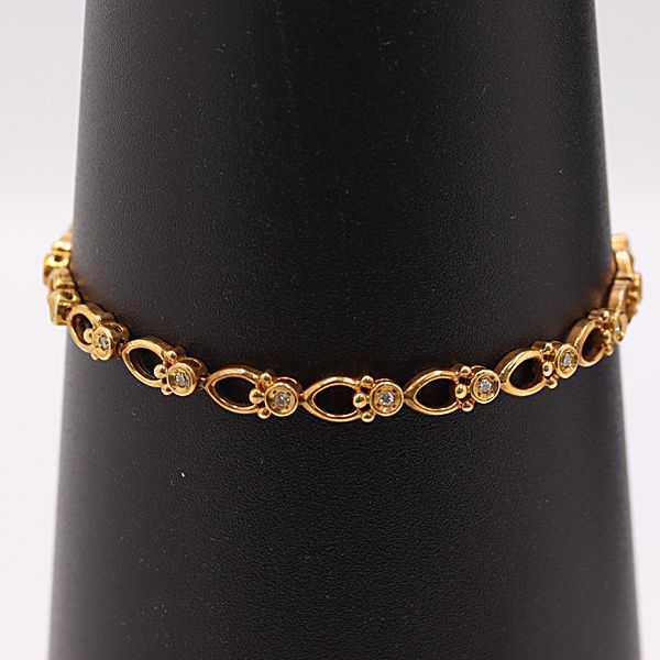 テニスブレスレット 18石 D 0 26 ct K 18 YG 12 g バングル アクセサリー ジュエリー 0032120 ERT AKO SMZ