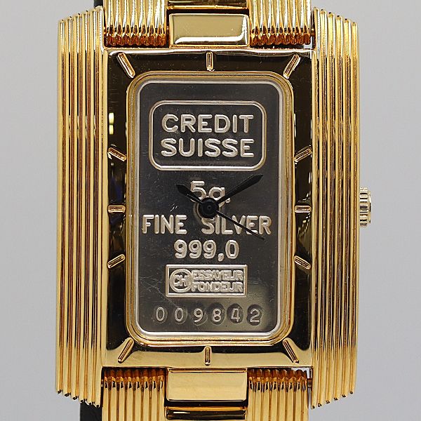 Credit Suisse クレディスイス ノベルティ 2個セット 稼働 良品 クレディスイス ファインシルバー 999.0 009842 QZ シルバー