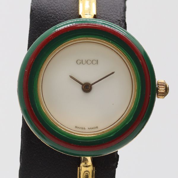 GUCCI チェンジベゼル　レディース腕時計　グッチ　稼動品　クォーツ　17色 GUCCI（グッチ） チェンジベゼル 腕時計 着せ替え カラフル マルチ