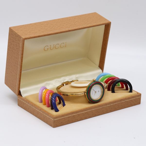グッチ（GUCCI）チェンジベゼル 1100 レディース腕時計 動作品 中古 GUCCI】グッチ『チェンジベゼルウォッチ』1100-L レディース クォーツ