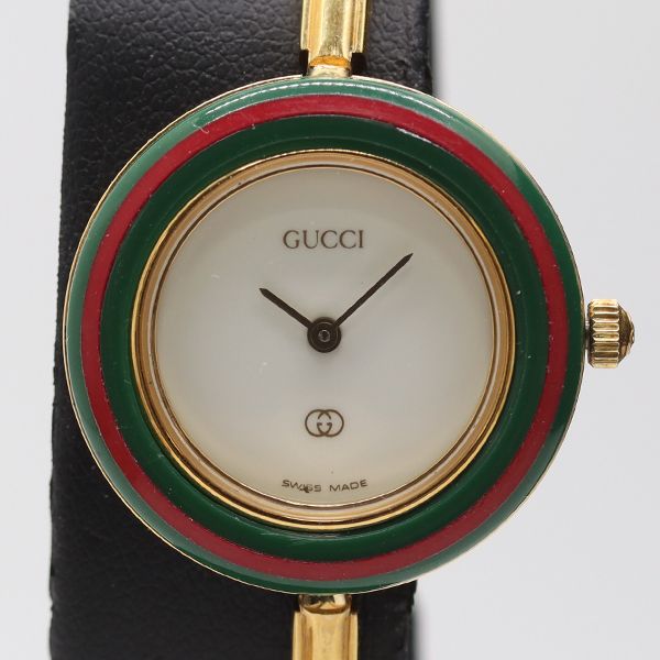 グッチ（GUCCI）チェンジベゼル 1100 レディース腕時計 動作品 中古 GUCCI】グッチ『チェンジベゼルウォッチ』1100-L レディース クォーツ