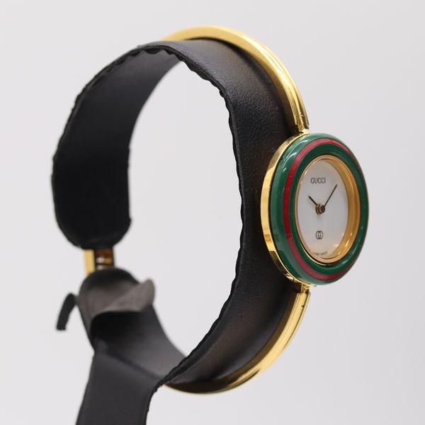 箱付 稼働 良品 グッチ 1100-L チェンジベゼル QZ ホワイト文字盤