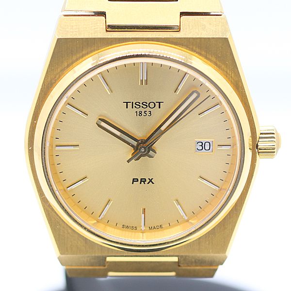 稼働 ティソ137210 A QZ ゴールド文字盤 メンズ腕時計 0300300 12 PRT MTY