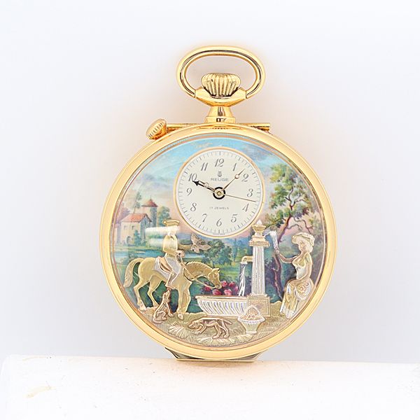 稼働 リュージュ オルゴール 3412 手巻 懐中時計 0055110 12 ERT MTY