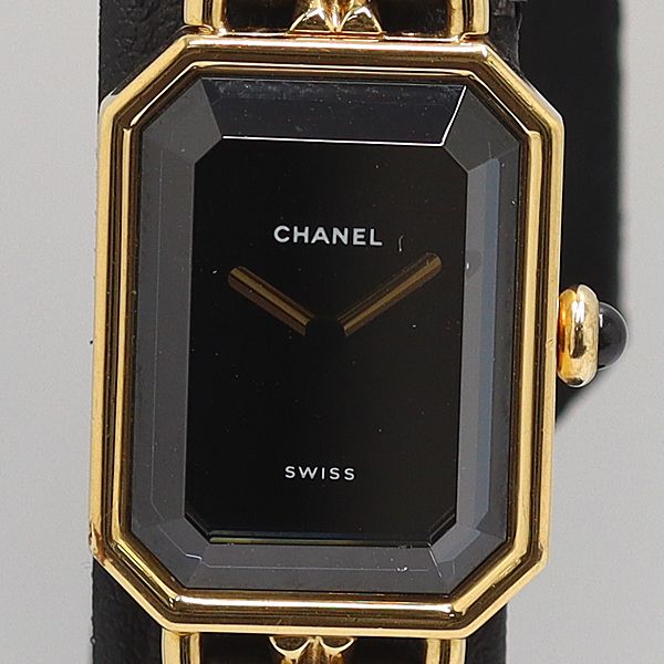 稼働 シャネル H 0001 プルミエールL M N 15486 QZ ブラック文字盤 レディース腕時計 1983410 12 KHT 17704 ABC KMR