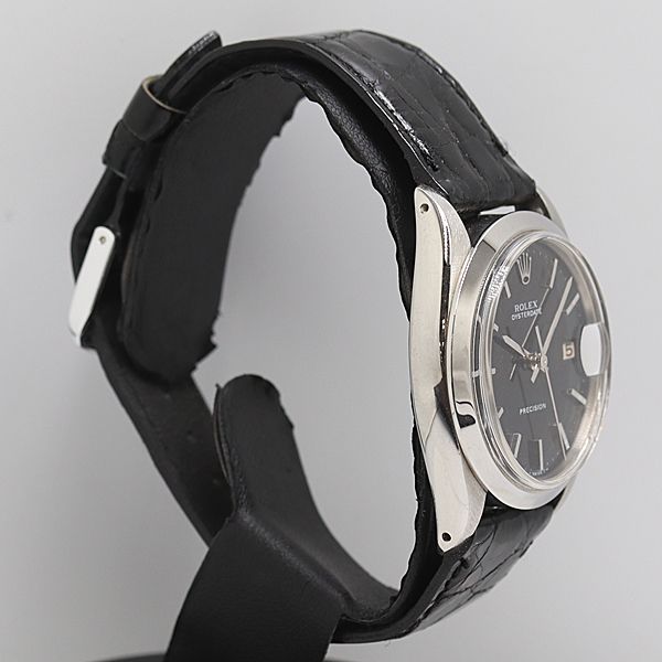 稼働 ロレックス オイスターデイト プレシジョン 6694 1355458 手巻 ブラック文字盤 メンズ腕時計 1152030 12 DIT SMZ