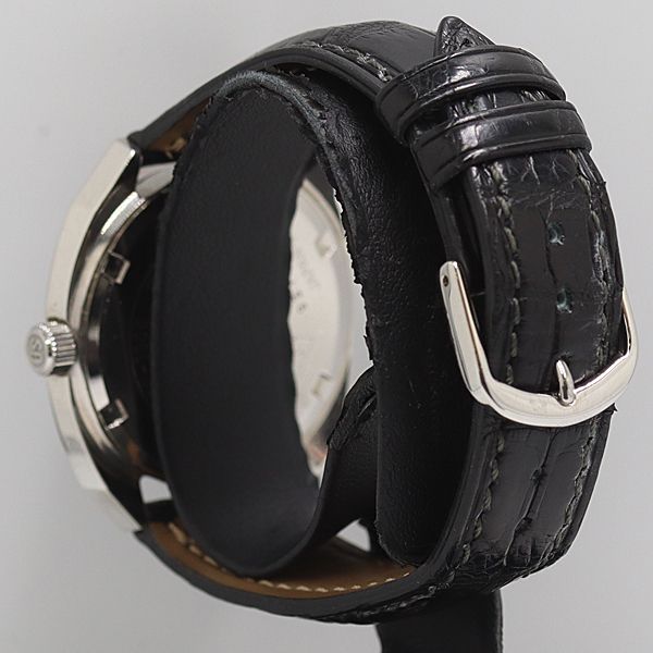  稼働 セイコー グランドセイコー ハイビート メダリオン 4522 7000 手巻 ネイビー文字盤 メンズ腕時計 9072800 12 DIT SMZ 手巻き時計 腕時計(アナログ)