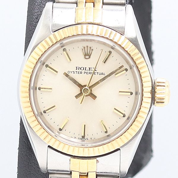 ロレックス デイトジャスト YG SS 6619 AT シルバー文字盤 レディース 自動巻 腕時計 0037620 12 BJT ABC IKE 17712