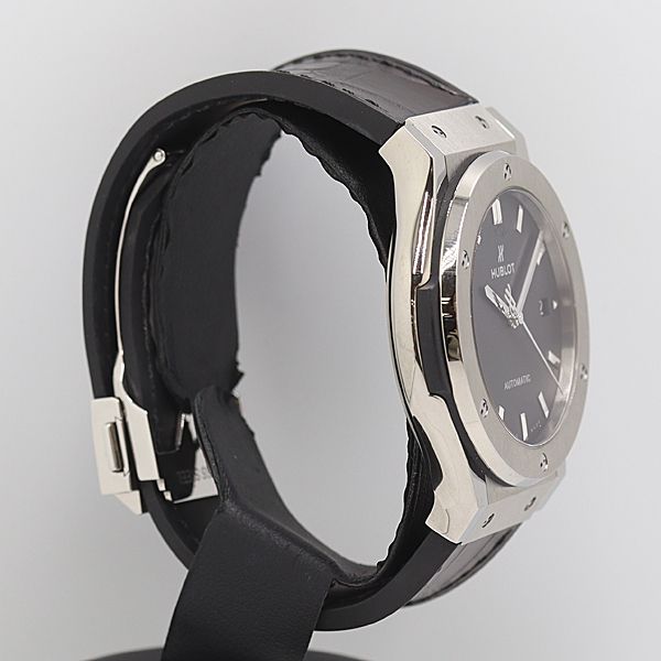 稼働 ウブロ AT 自動巻 クラシック フュージョン デイト 黒文字盤 メンズ腕時計 0537240 12 PRT IKE