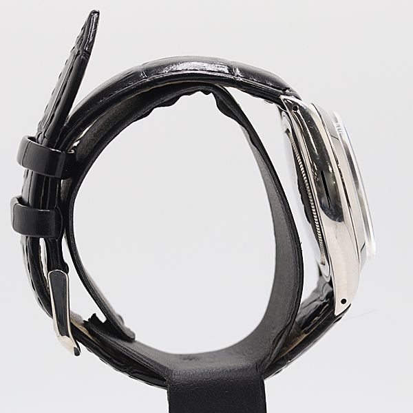 稼働 ロレックス オイスターデイト プレシジョン 6694 8284699 手巻 ブラック文字盤 メンズ腕時計 5122920 12 PRT SMZ