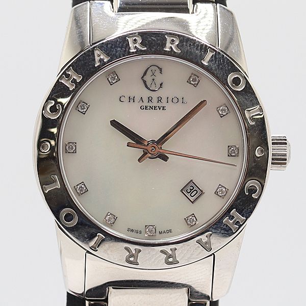 稼働 シャリオール アレキサンダーC AC 28 S 910 001 QZ シェル文字盤 レディース腕時計 0066600 12 YBT KMR ABC 17719