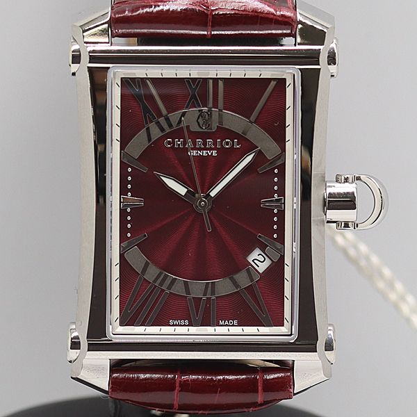 稼働 シャリオール CORLS 785 005 QZ ボルドー文字盤 メンズ腕時計 0388500 12 YBT KMR ABC 17717