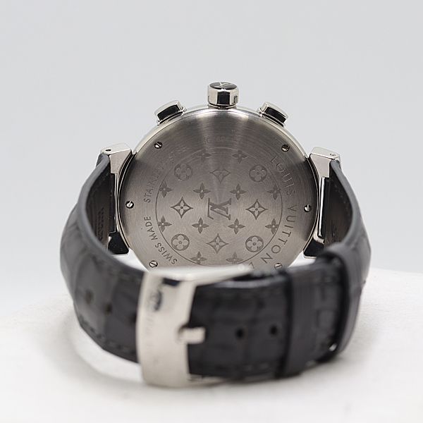  稼働 ルイヴィトン タンブールクロノ QZ Q 11 BK ブラック文字盤 メンズ腕時計 0031020 12 DKT MST 腕時計(クォーツ) 腕時計(アナログ)