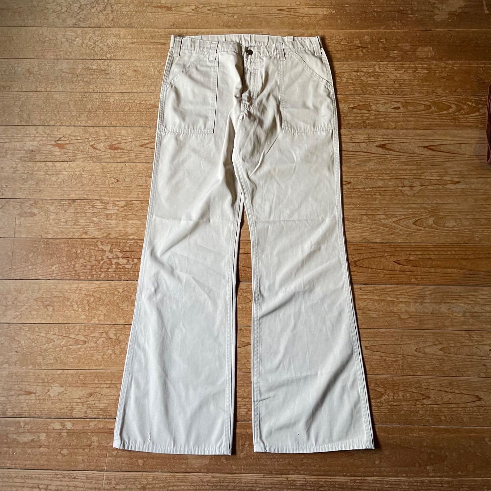 70 s Levi For men bush pants. 古着 リーバイス ブーツカット フ ブッシュパンツ ベージュ ライトオンスチノ W 36