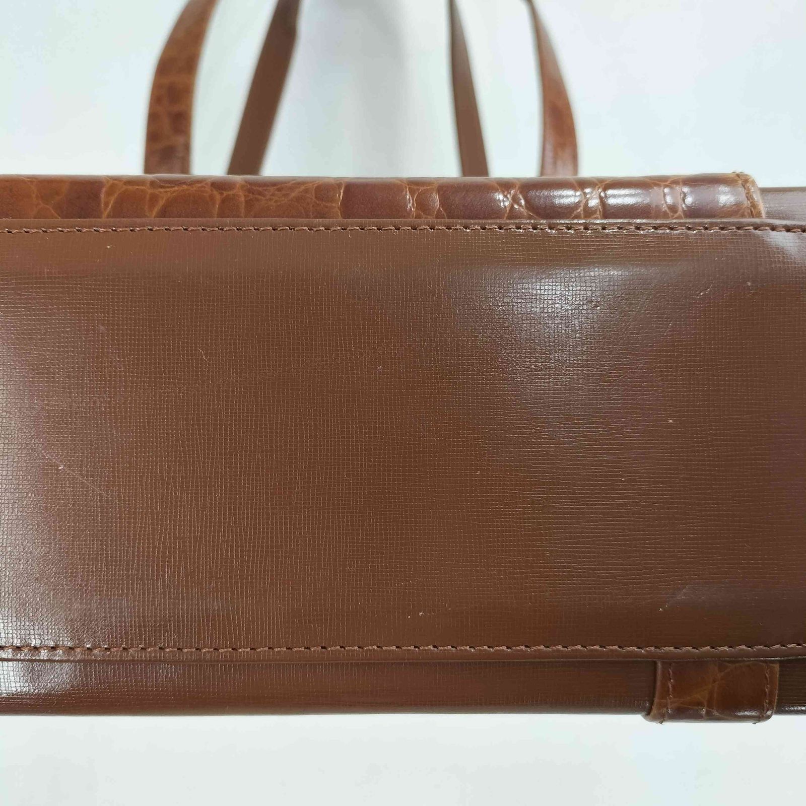 ユーズドフルギ USED古着 クロコ切替 レザー トートバック レディース