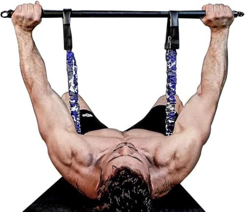 INNSTAR 調節 なベンチプレスアシスタンス 取り外し チェストエキスパンダー 抵抗バンド付き ホームトレーニングフィットネス機器 バー付き m
