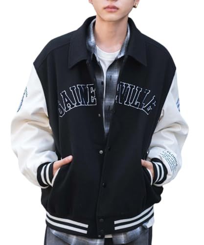 ウィゴー 男女兼用 メルトン ワッペン スタジャン アウター ジャケット ストリート ゆったり ビッグシルエット 服 秋服 冬服 ギフト プレゼント メンズ m