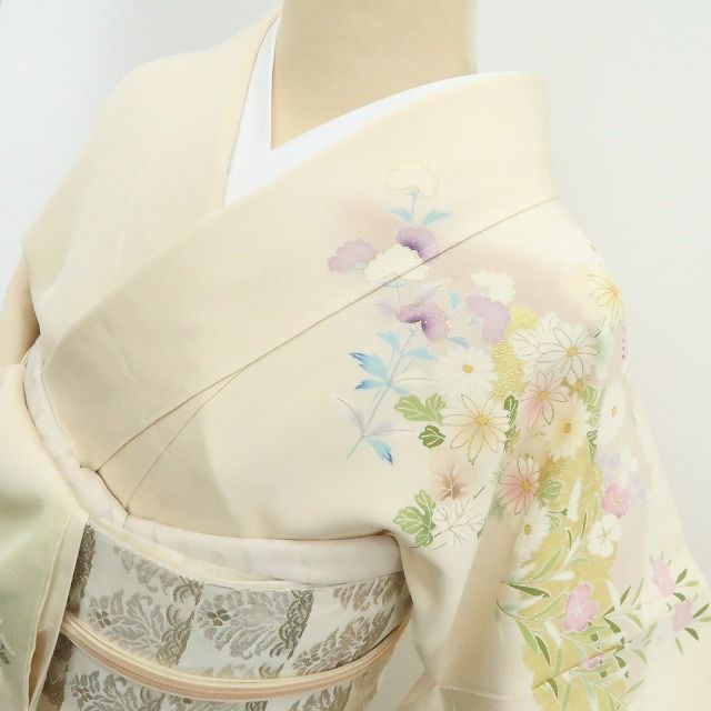 ❁tomihisa❁新品 吉澤友禅 お仕立て上がり品 着物 正絹 仕付け糸付