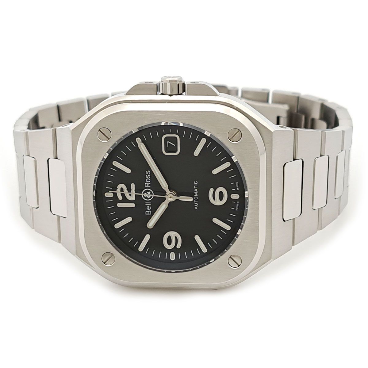  ベル＆ロス BR05 ブラックスティール BR05 自動巻き ステンレススティール メンズ Bell＆Ross 時計 カジュアルジャケット 自動巻き時計 腕時計(アナログ)