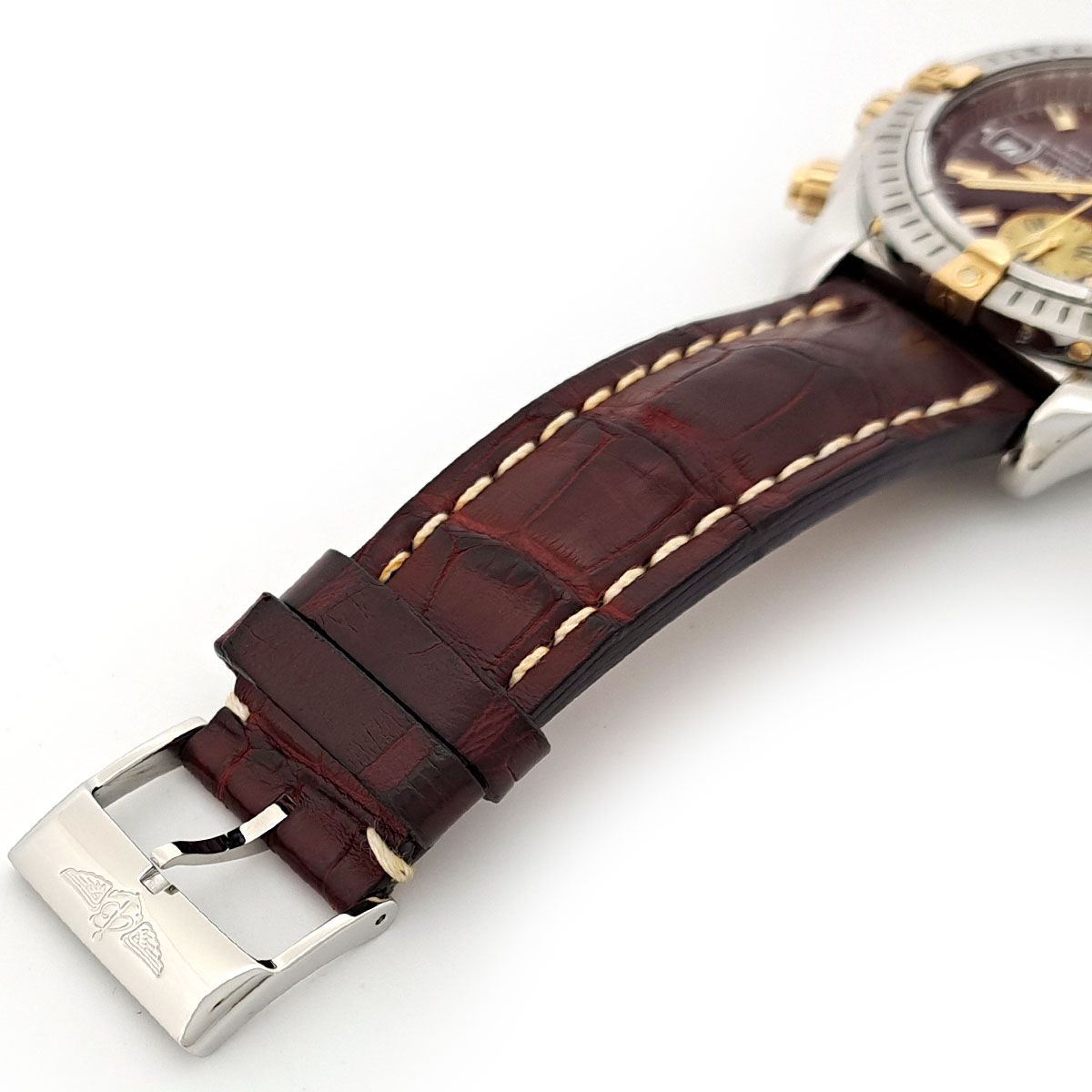  ブライトリング クロノマットエボリューション ボルドーダイヤル B 13356 自動巻き ステンレススティール イエローゴールド メンズ BREITLING 時計 自動巻き時計 腕時計(アナログ)