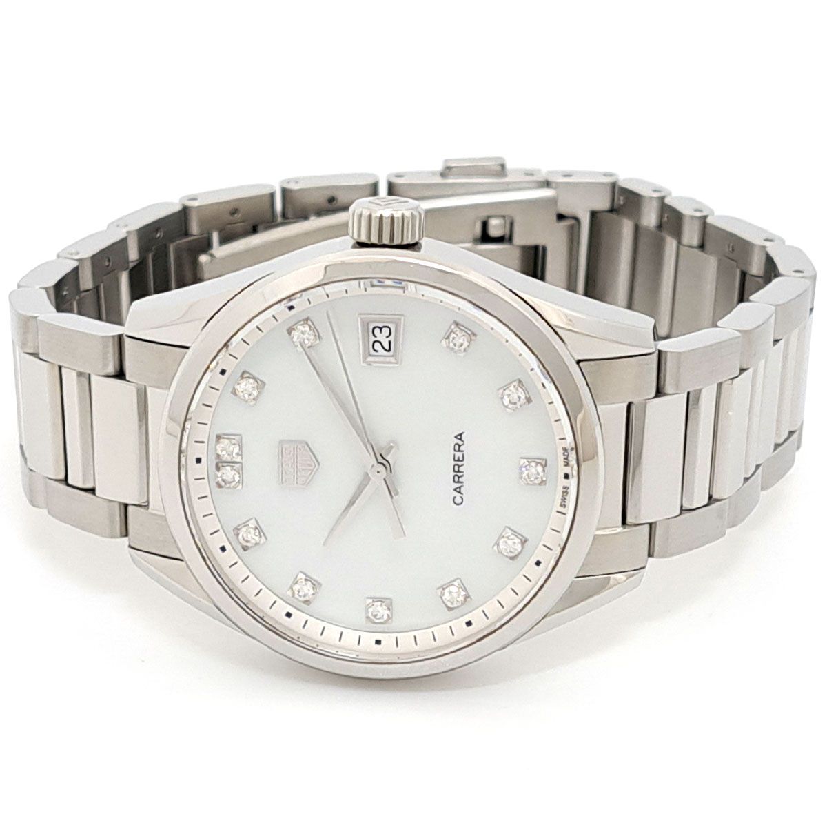 タグホイヤー カレラ 12ダイヤシェル文字盤 WBK 1318 BA 0652 クオーツ ステンレススティール メンズ ボーイズ TAG HEUER 時計