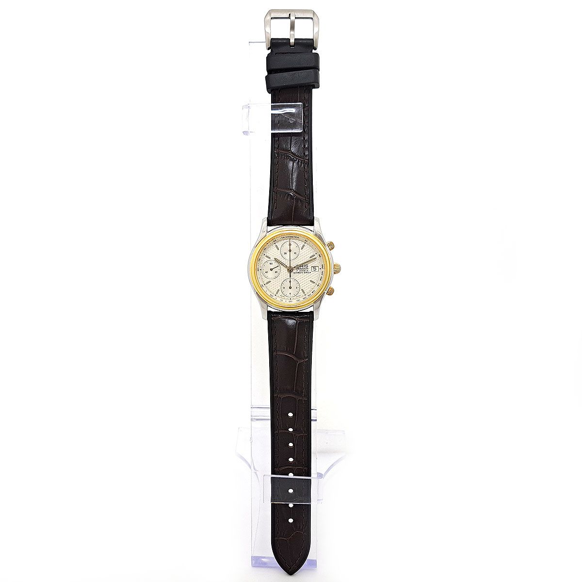 オリス クロノグラフ 7415 自動巻き ステンレススティール ゴールドメッキ メンズ ORIS 時計