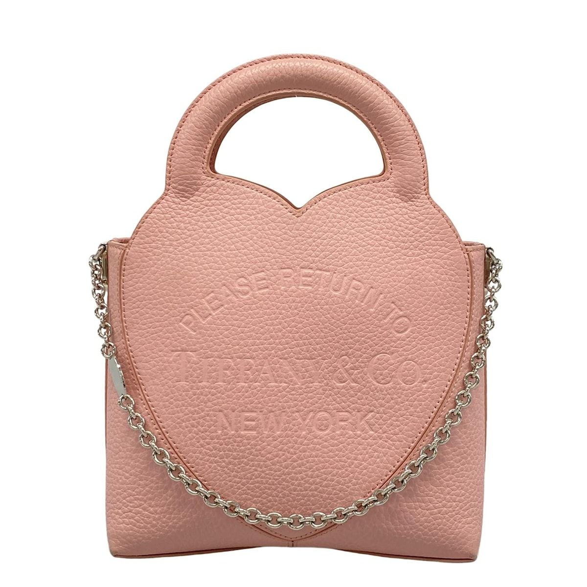 TIFFANY Co ティファニー トートバッグ リターン トゥ ミニ トート バッグ ピンク ハート レザー