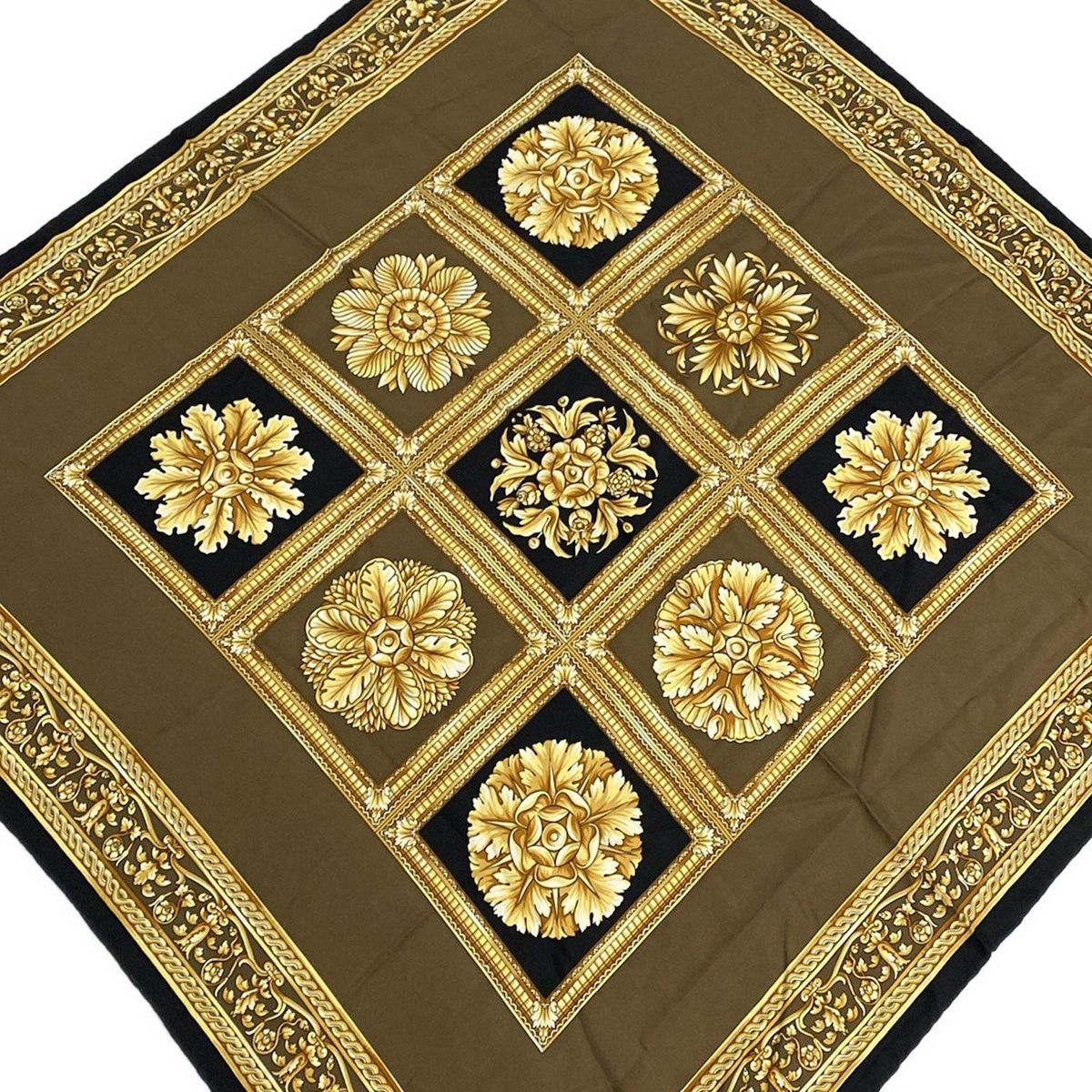 FENDI フェンディ スカーフ ダークブラウン 黒 マルチ