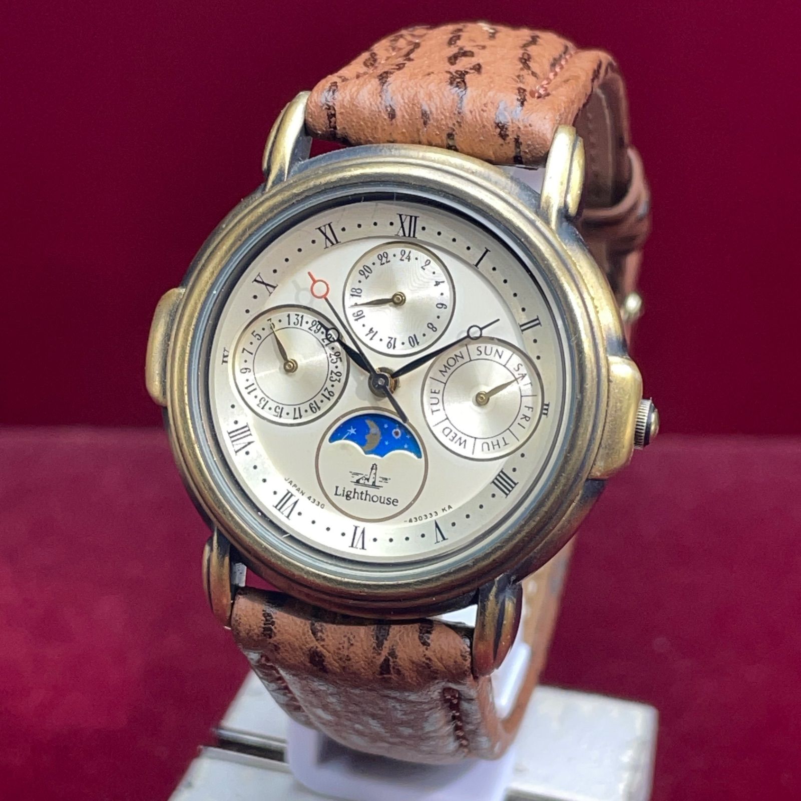 80s 希少 CITIZEN Lighthouse ムーンフェイズ QZ 日本製 クォーツ
