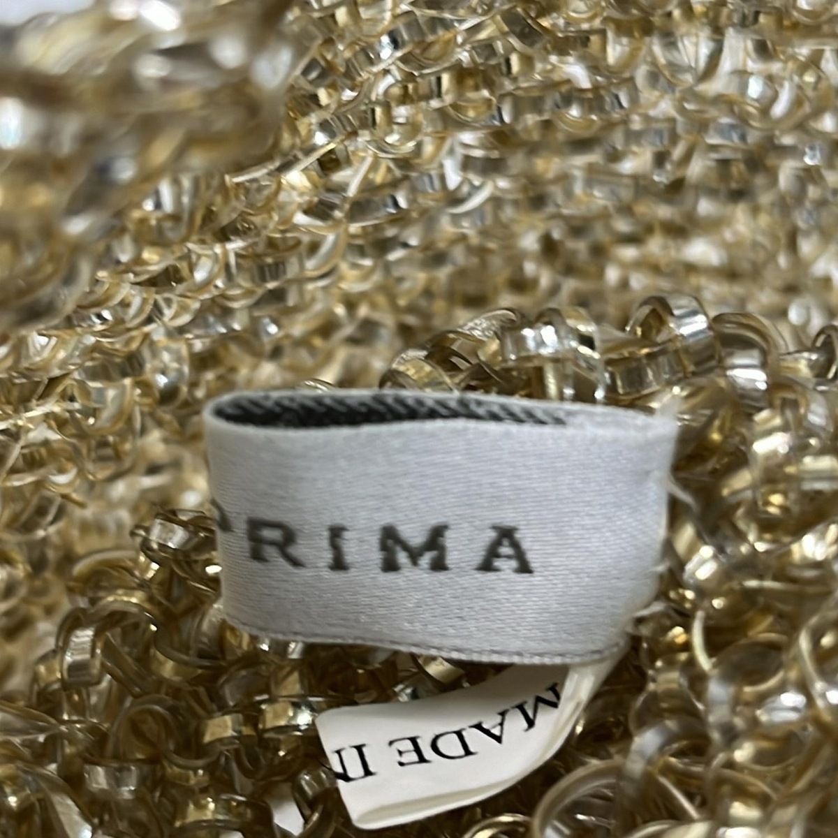 ANTEPRIMA アンテプリマ トートバッグ ワイヤーバッグ シャンパンゴールド リボン ラインストーン フェイクパール 春コーデ トートバッグ 