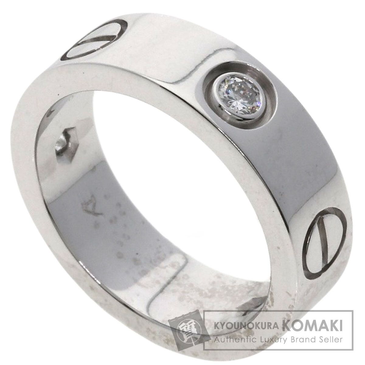 CARTIER カルティエ ラブリング ハーフ ダイヤモンド 49 リング 指輪 K 18 WG レディース