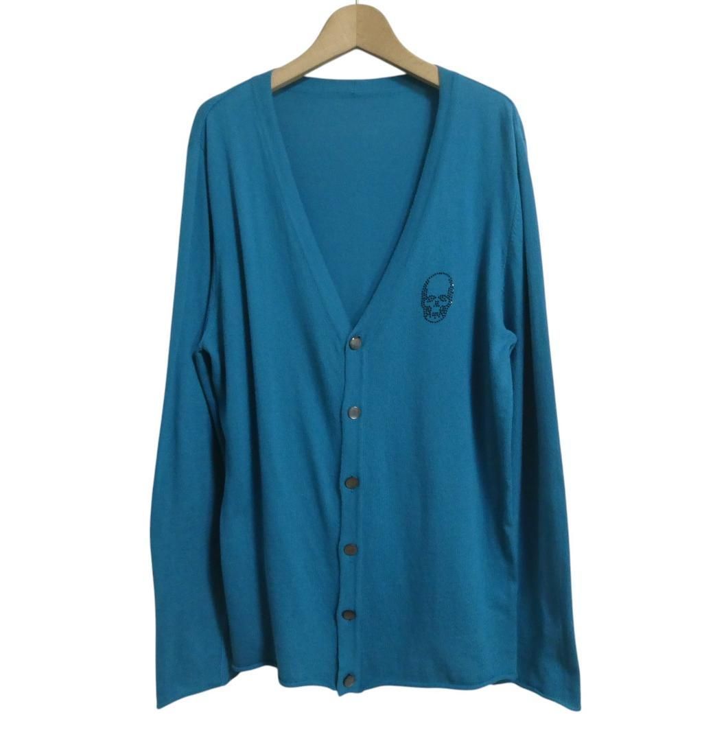 ルシアンペラフィネ カシミア ニットカーディガン/スカルラインストーン/M ルシアンペラフィネ カシミア ニットカーディガン/スカルラインストーン/M